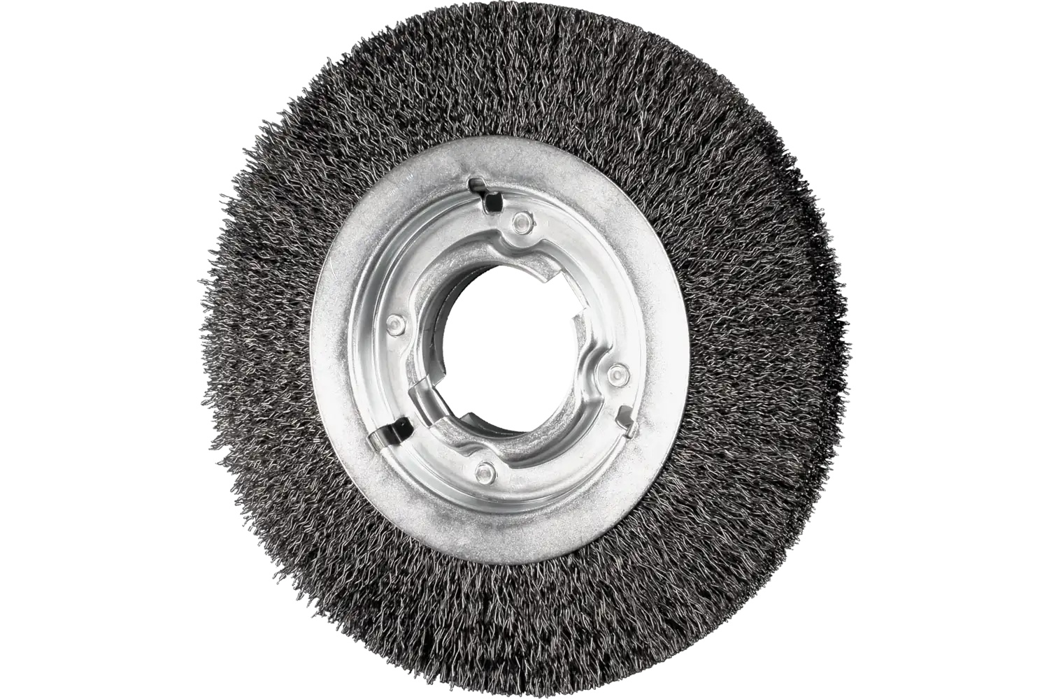 Picture of Pferd Crimped Wire Wheel Brush 8" Dia Medium Face .014 Carbon Steel 2" Keyed Arbor